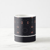 星とユニークな宇宙船のパターン コーヒーマグカップ (中央)
