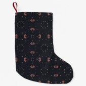 星とユニークな宇宙船のパターン スモールクリスマスストッキング (正面)
