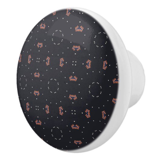 星とユニークな宇宙船のパターン セラミックノブ (右)