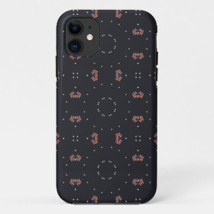 星とユニークな宇宙船のパターン iPhone 11 ケース