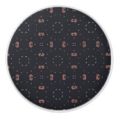 星とユニーク宇宙船のパターン セラミックノブ (正面)