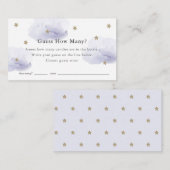 星とラベンダー雲は赤ちゃんシャワーの数を推測 エンクロージャーカード (正面/裏面)