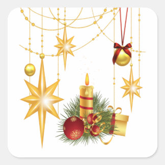 星とロウソク スクエアシール