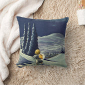 星とヴィンテージクリスマススノーエンジェル歩く クッション (ブランケット)