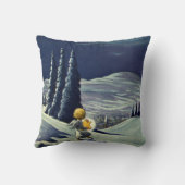 星とヴィンテージクリスマススノーエンジェル歩く クッション (裏面)