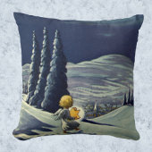 星とヴィンテージクリスマススノーエンジェル歩く クッション