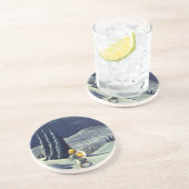 星とヴィンテージクリスマススノーエンジェル歩く コースター (側面)