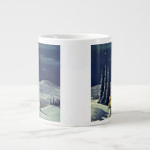 星とヴィンテージクリスマススノーエンジェル歩く ジャンボコーヒーマグカップ (正面)