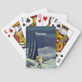 星とヴィンテージクリスマススノーエンジェル歩く トランプ (裏面)