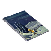 星とヴィンテージクリスマススノーエンジェル歩く ノートブック (右側)