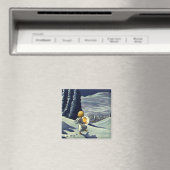 星とヴィンテージクリスマススノーエンジェル歩く マグネット (インサイチュ (食洗機))