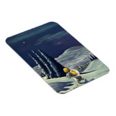 星とヴィンテージクリスマススノーエンジェル歩く マグネット (右側)