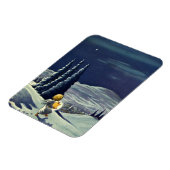 星とヴィンテージクリスマススノーエンジェル歩く マグネット (左側)