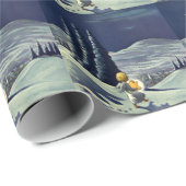 星とヴィンテージクリスマススノーエンジェル歩く ラッピングペーパー (ロールコーナー)