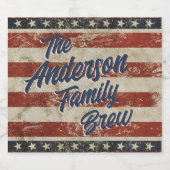 星とヴィンテージストライプファミリ名 ビールラベル (シングルラベル)