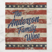 星とヴィンテージストライプファミリ名 ワインラベル (シングルラベル)