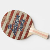 星とヴィンテージストライプファミリ名 卓球ラケット (横)