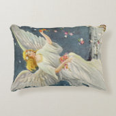 星とヴィンテージビクトリアンクリスマスエンジェルバラ アクセントクッション (正面)