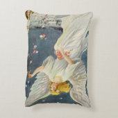 星とヴィンテージビクトリアンクリスマスエンジェルバラ アクセントクッション (裏面(縦))