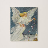星とヴィンテージビクトリアンクリスマスエンジェルバラ ジグソーパズル (縦)