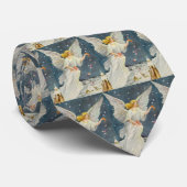 星とヴィンテージビクトリアンクリスマスエンジェルバラ ネクタイ (ロール)