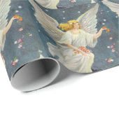 星とヴィンテージビクトリアンクリスマスエンジェルバラ ラッピングペーパー (ロールコーナー)