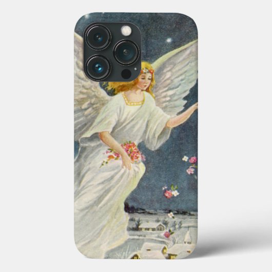 星とヴィンテージビクトリアンクリスマスエンジェルバラ Case-Mate iPhoneケース (裏面)