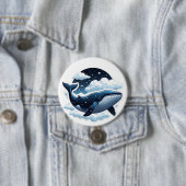 星と一緒に浮かぶ雲のクジラのボタン 缶バッジ (インサイチュ)