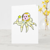 星と一緒に潜るタコ カード (黄色い花)