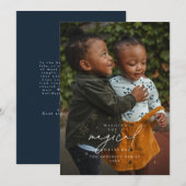 星と一緒に魔法のクリスマスシーズンを過ごす フォトカード 招待状 (正面/裏面)