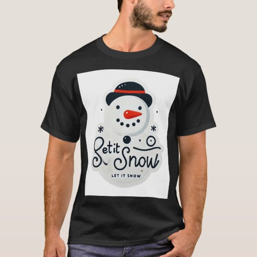 星と休日の私とミニマルなクリスマスツリー Tシャツ (正面)