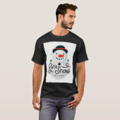 星と休日の私とミニマルなクリスマスツリー Tシャツ (正面フル)