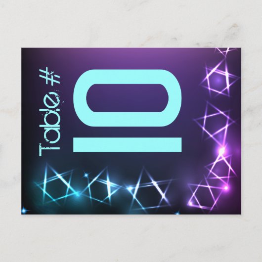 星と光のテーブル番号座席カード ポストカード (正面)