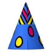 星と円を描いたカラフルのカモメ パーティーハット (裏面)