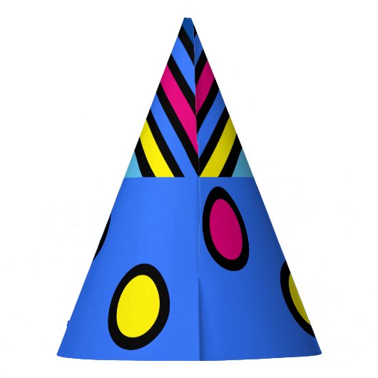 星と円を描いたカラフルのカモメ パーティーハット (裏面)