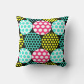 星と円、数々の色パタポップ・アートのーン。 クッション (裏面)