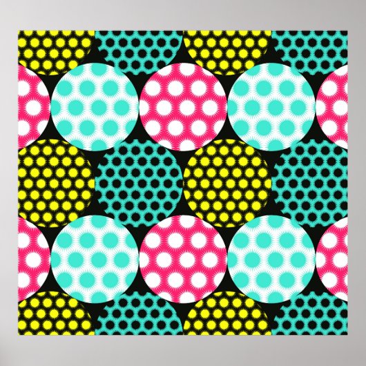 星と円、数々の色パタポップ・アートのーン。 ポスター (正面)