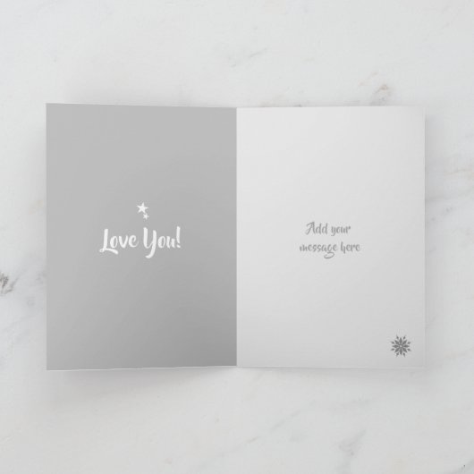 星と写真とクリスマスグレーと白 シーズンカード (内部)