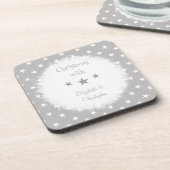星と名前を持つクリスマスグレーと白 コースター (左側)