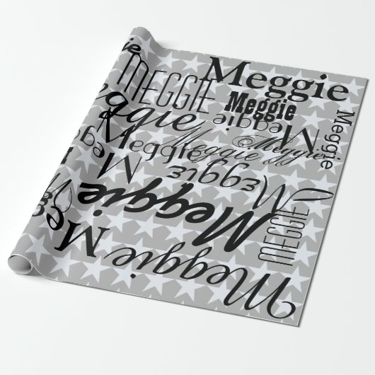 星と名前パーソナライズされた ラッピングペーパー (アンロールド)