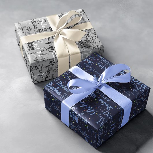 星と名前。独自のパターンを作成 ラッピングペーパー