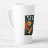 "星と向こうに"ヴィンテージ宇宙旅行 カフェラテマグ (左アングル)