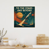 "星と向こうに"ヴィンテージ宇宙旅行 ポスター (キッチン)