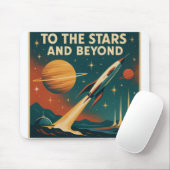 "星と向こうに"ヴィンテージ宇宙旅行 マウスパッド (マウス)