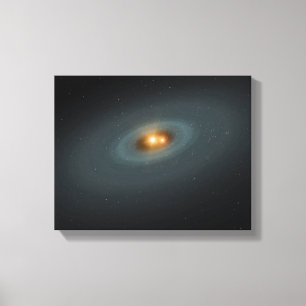 星と周りの円盤が密集した二対の星 キャンバスプリント