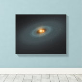 星と周囲の円盤のタイトなペア キャンバスプリント (インサイチュ (ウッドフロア))