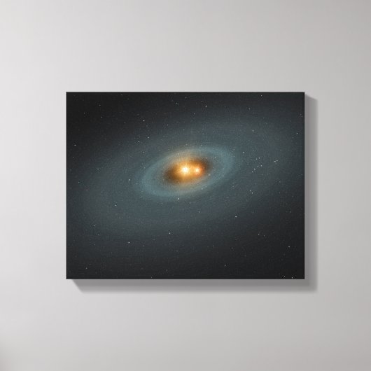 星と周囲の円盤のタイトなペア キャンバスプリント (正面)