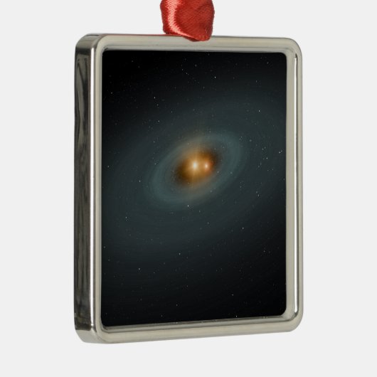星と周囲の円盤のタイトなペア メタルオーナメント (右)