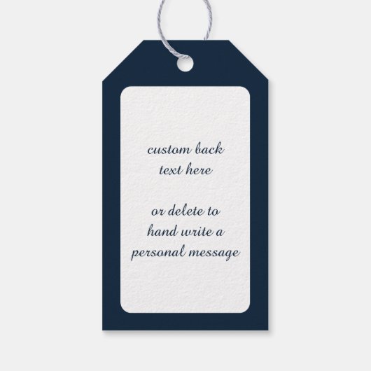 星と夜のクリスマスのトナカイ輝くア ギフトタグ (裏面)