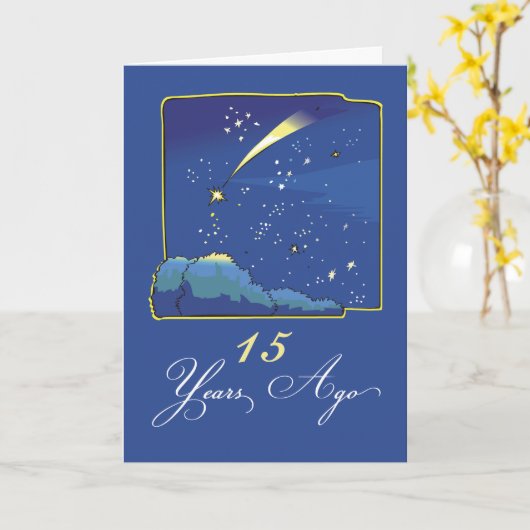 星と夜空で15周年 カード (黄色い花)